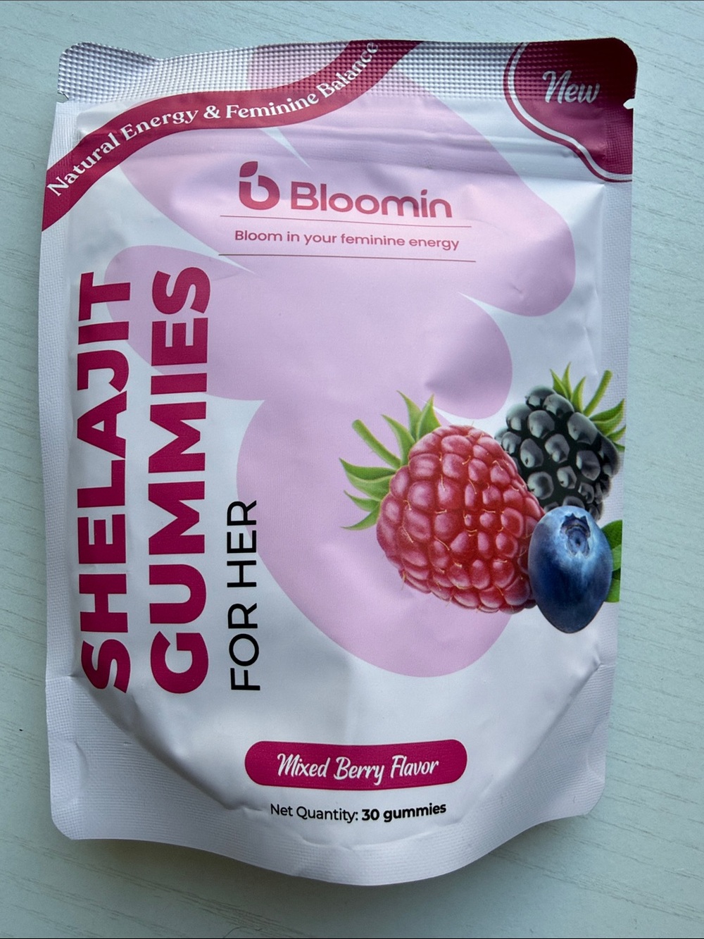 Bloomin Shelajit Gummies For Her β Mixed Berry, Pink